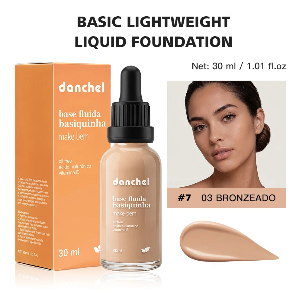 Matte Lightweight Liquid Foundation for Flawless Poreless Skin - 25