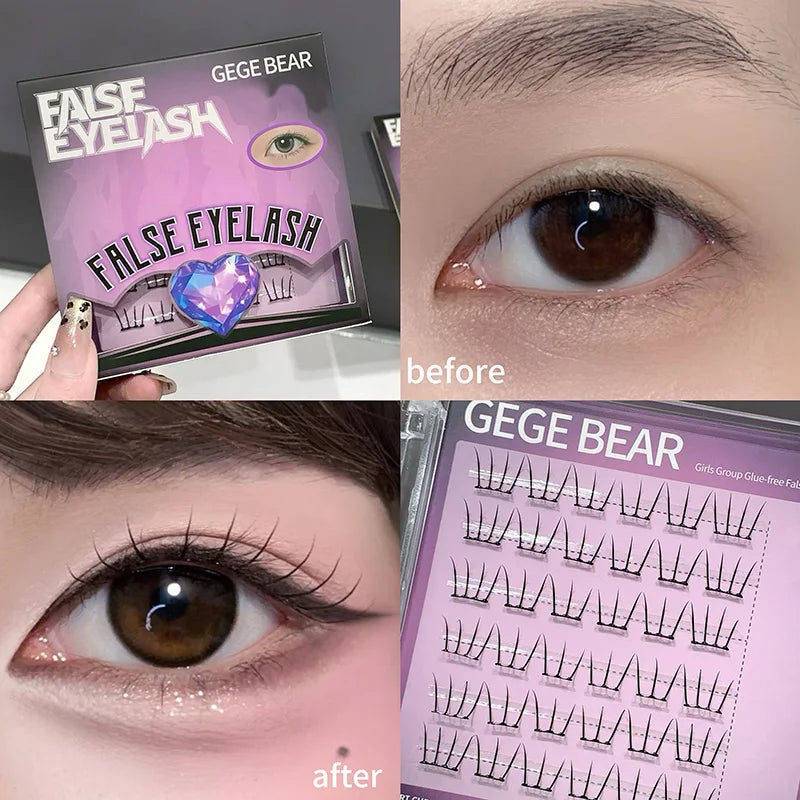 Glue-Free K-Pop Style DIY False Eyelashes - 16