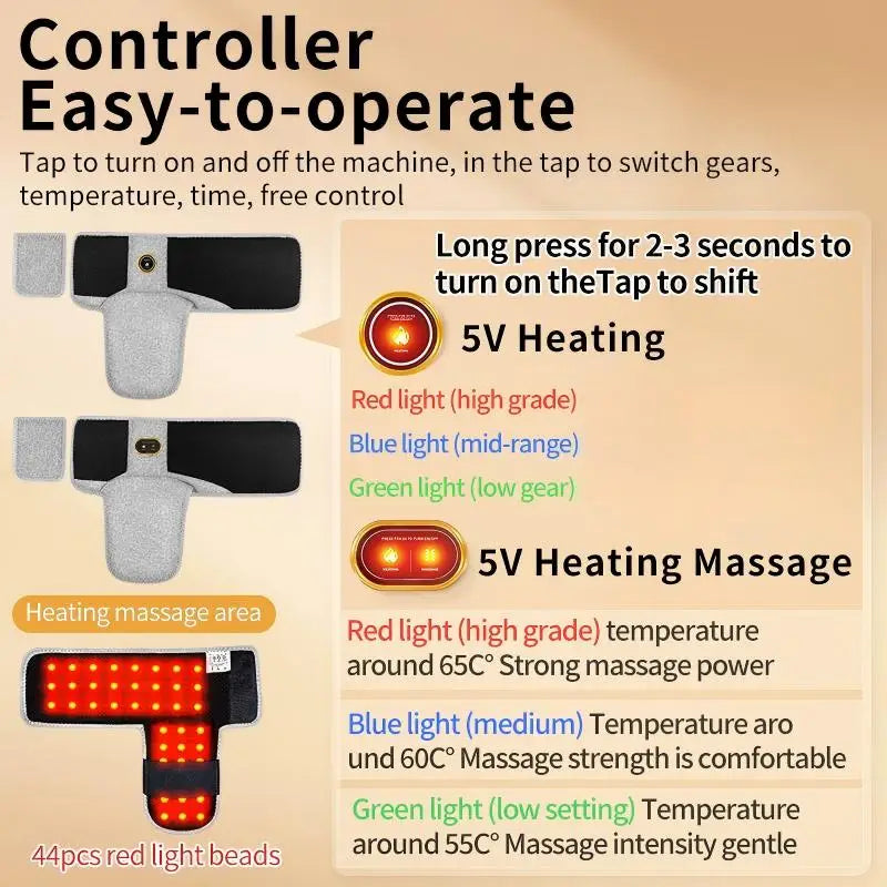 Heated Ankle Support Wrap with Red Light Therapy and Massage - 10