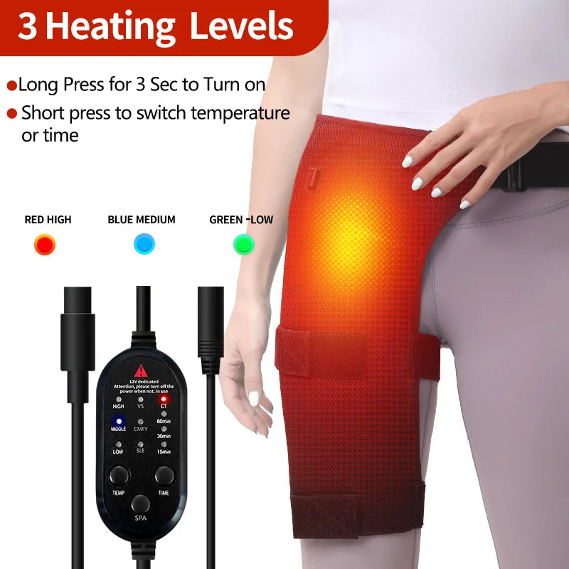 Heated Hip and Thigh Support Brace for Pain Relief - 4