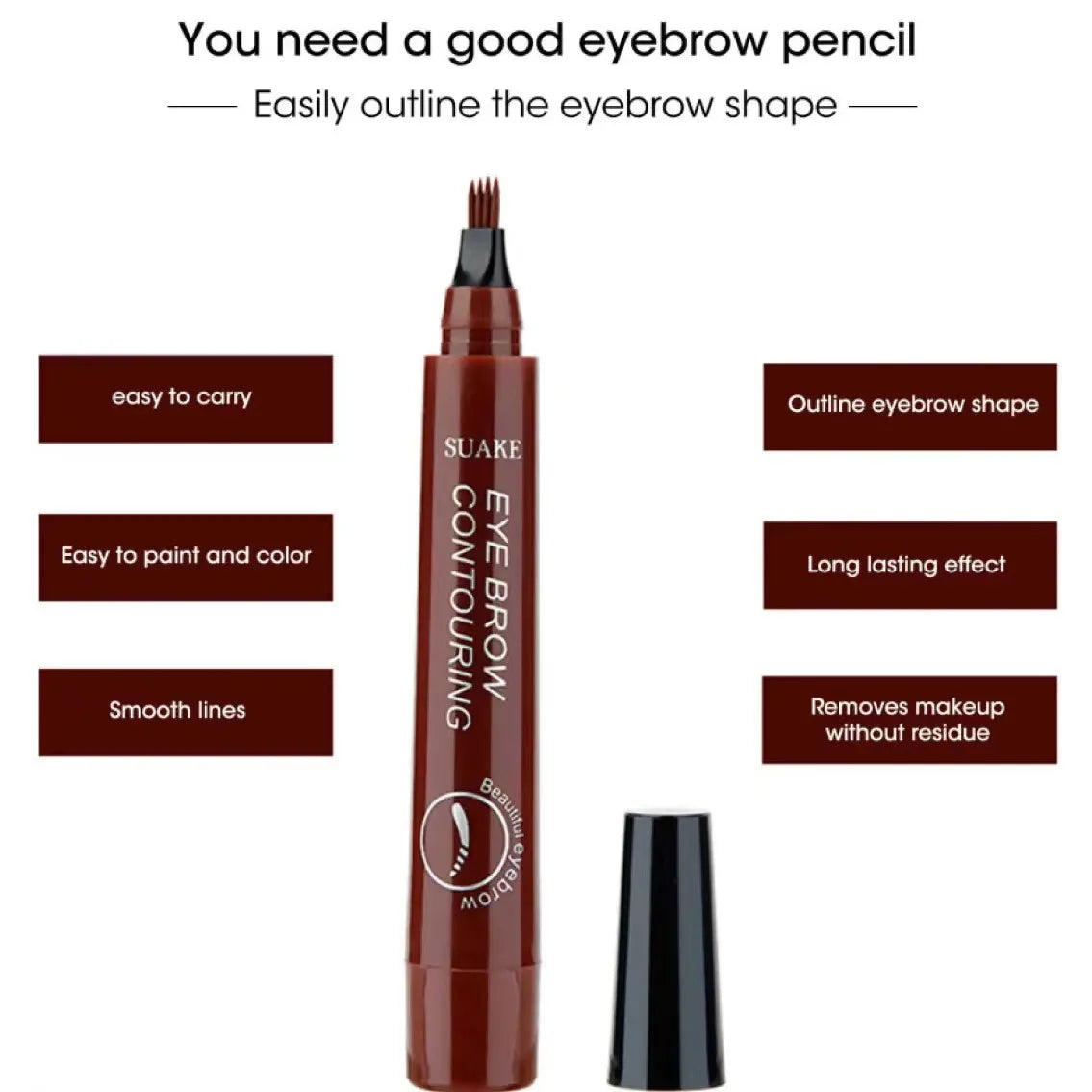 Waterproof 4-Tip Natural Microblading Eyebrow Pen - 8
