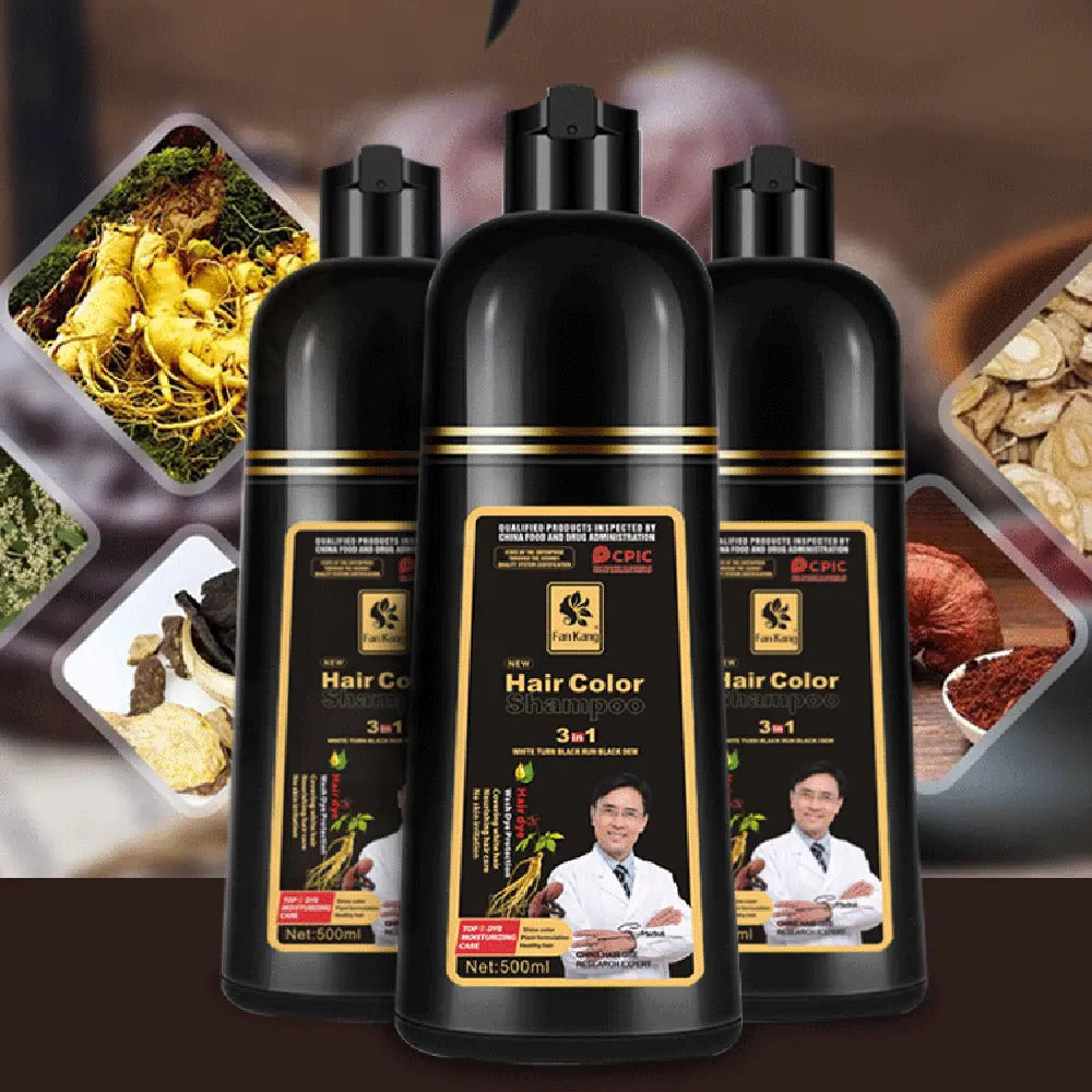 Instant Permanent Hair Dye Shampoo for Grey Coverage - 6