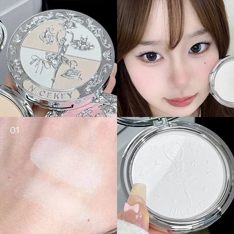 Matte Three-Color Pressed Setting Powder for Oil Control