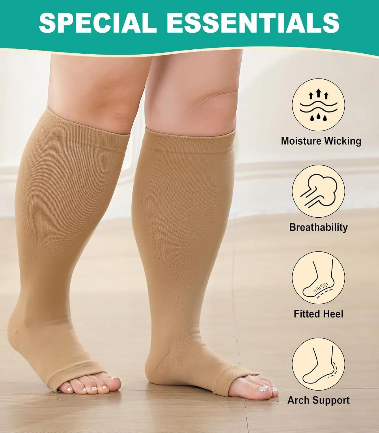 Toeless Compression Socks for Circulation and Edema Relief - 5