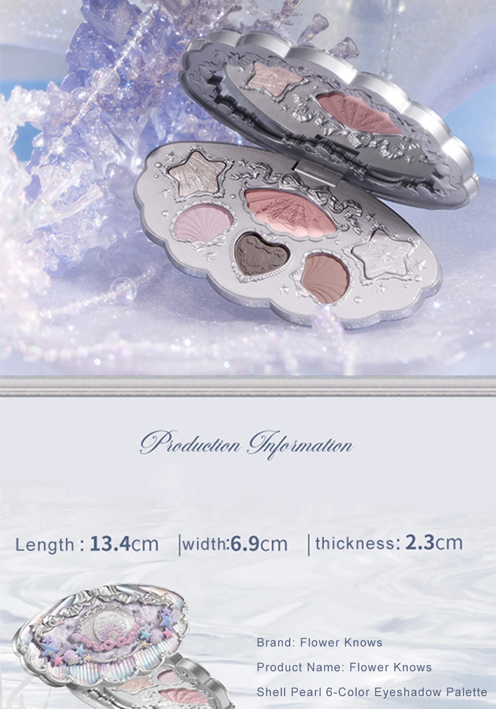 6-Color Ocean Theme Eyeshadow Palette - 24