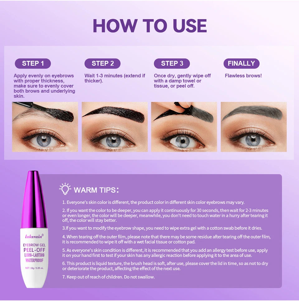 Waterproof Peel-Off Eyebrow Tint Gel for Long-Lasting Brows - 13