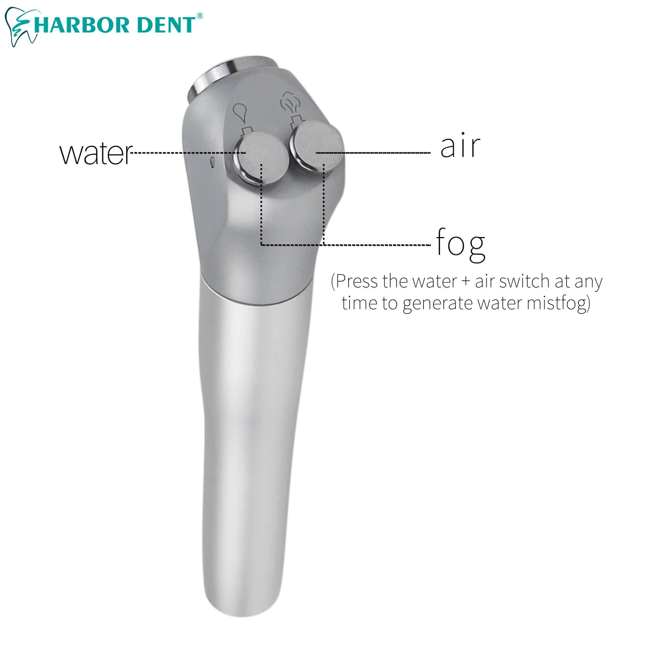 3-Way Dental Air Water Syringe Handpiece with 2 Nozzles - 3
