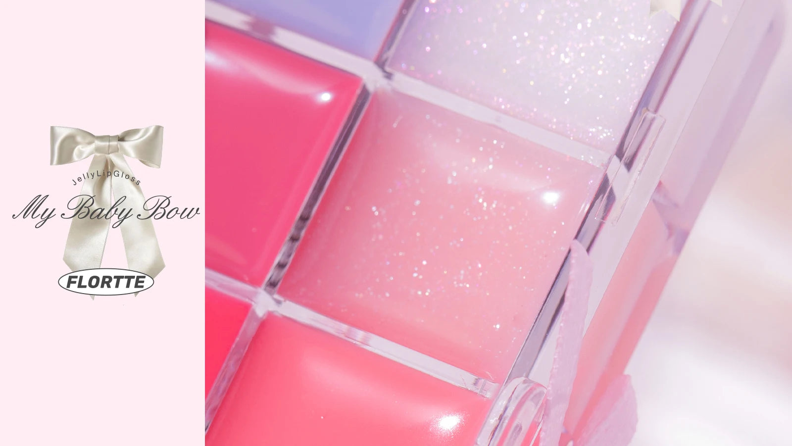 10-Color Jelly Lip Gloss Palette with Bow Design - 56