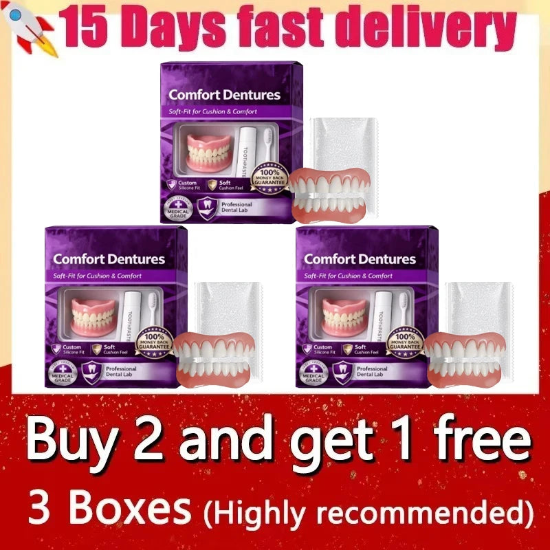 Comfort Fit Silicone Dentures for Instant Smile - 15