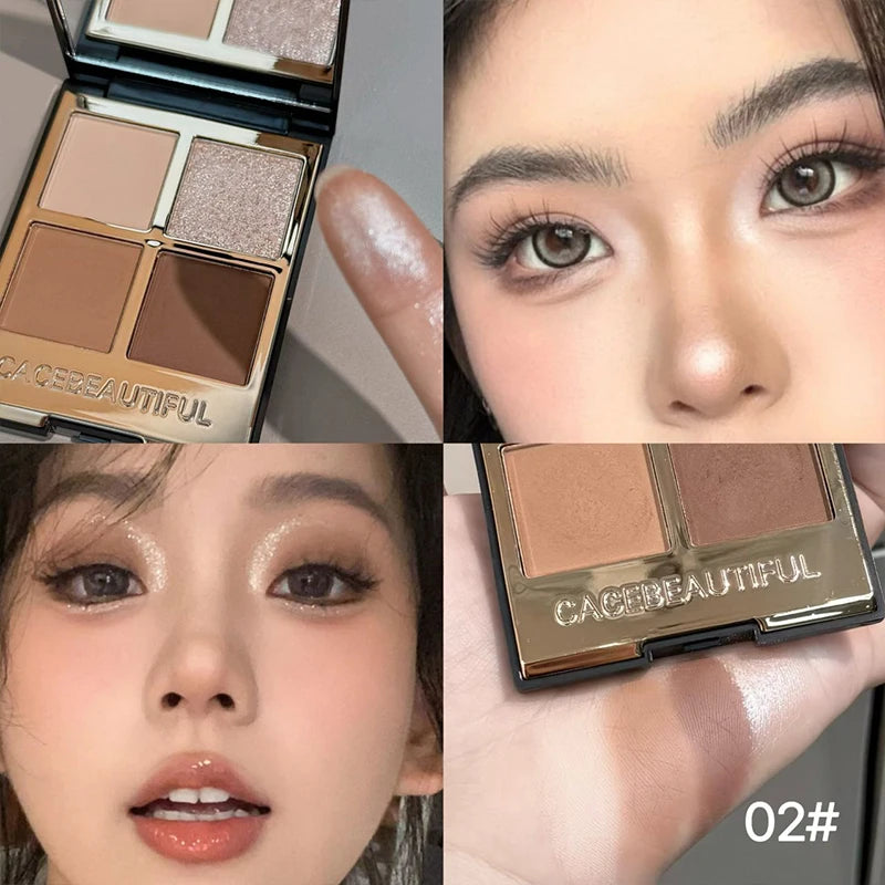 4-Color Versatile Eyeshadow Palette for Daily Makeup - 25
