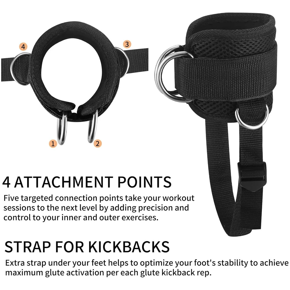 Adjustable Ankle Straps for Cable Machines and Glute Workouts - 2