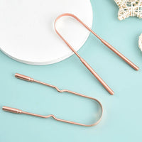 Copper U-Shaped Tongue Scraper for Fresh Breath