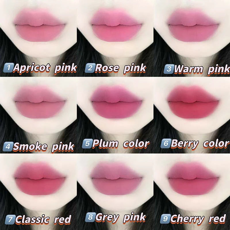 9-Color Velvet Lip Mousse Palette - Matte & Long-Lasting - 5