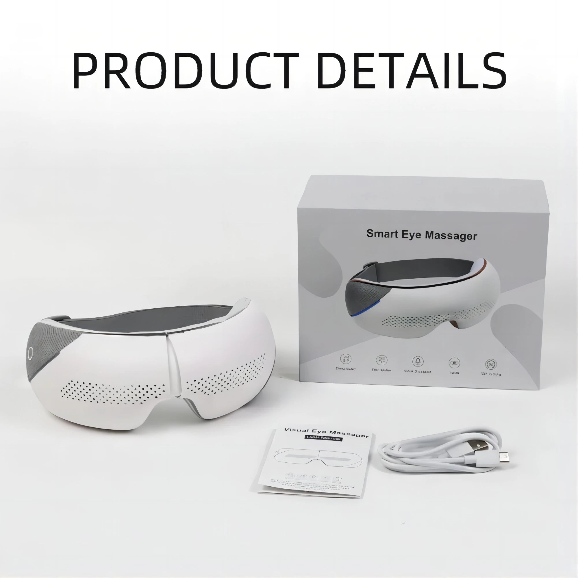 Portable Heated Eye Massager with Bluetooth for Stress Relief - 19