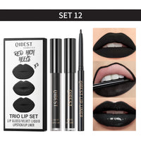 3-Piece Waterproof Matte Lipstick and Lip Liner Set
