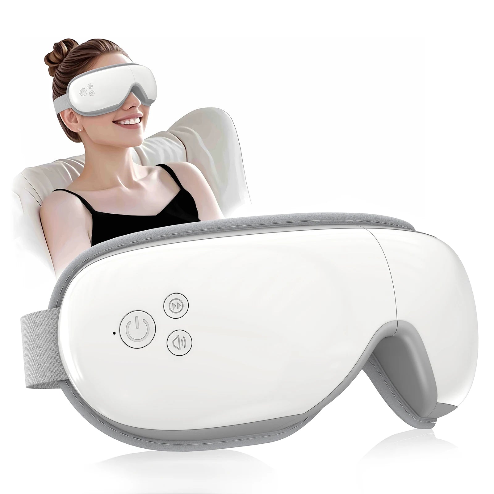 Heated Eye Massager with Vibration for Stress Relief - 1