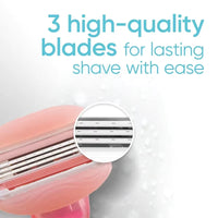 Smooth Glide Women’s Shaving Razor with Moisturizing Gel Bars