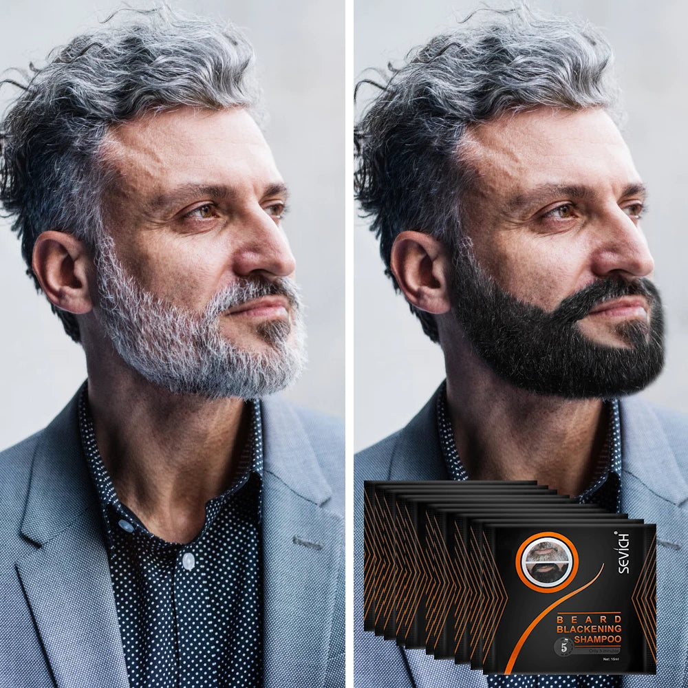 Instant 5-Minute Men's Beard Darkening Shampoo - 7
