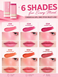 3-in-1 Cream Blush Stick for Cheeks, Lips, and Eyes