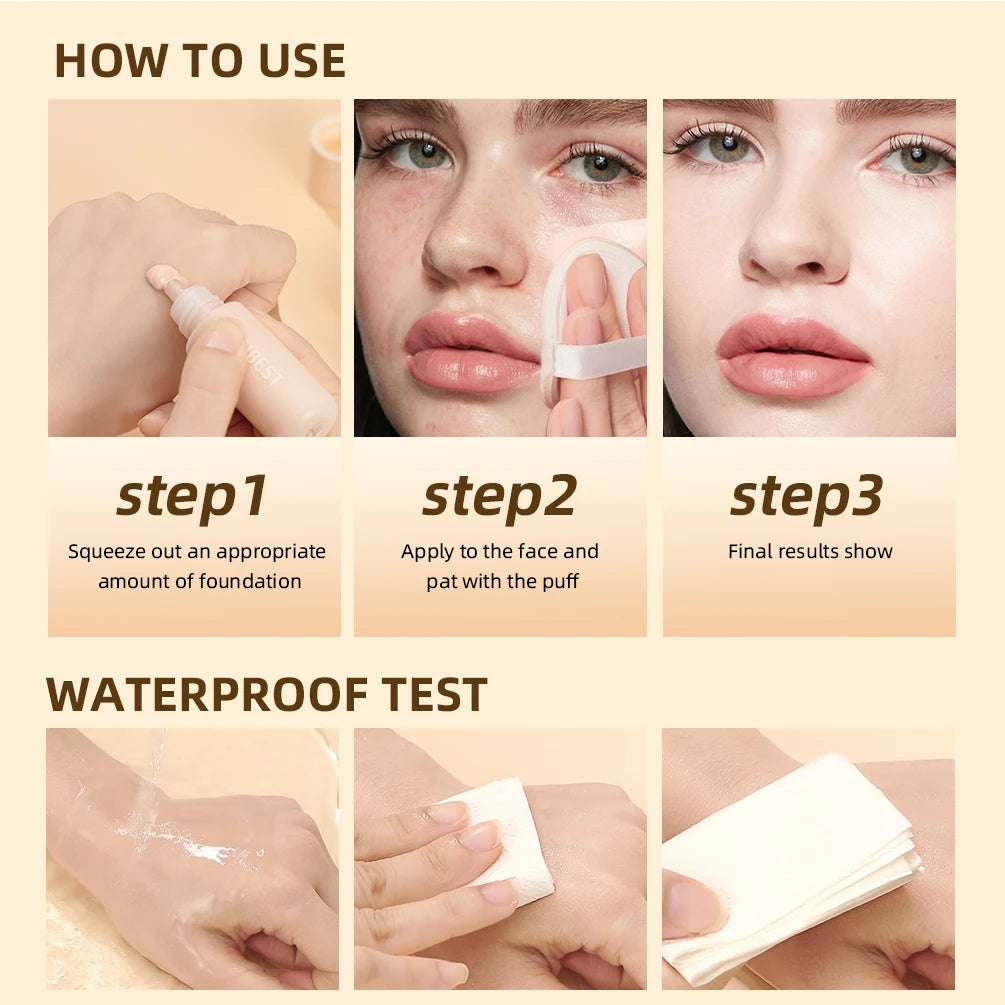Waterproof Full Coverage Liquid Foundation - 5