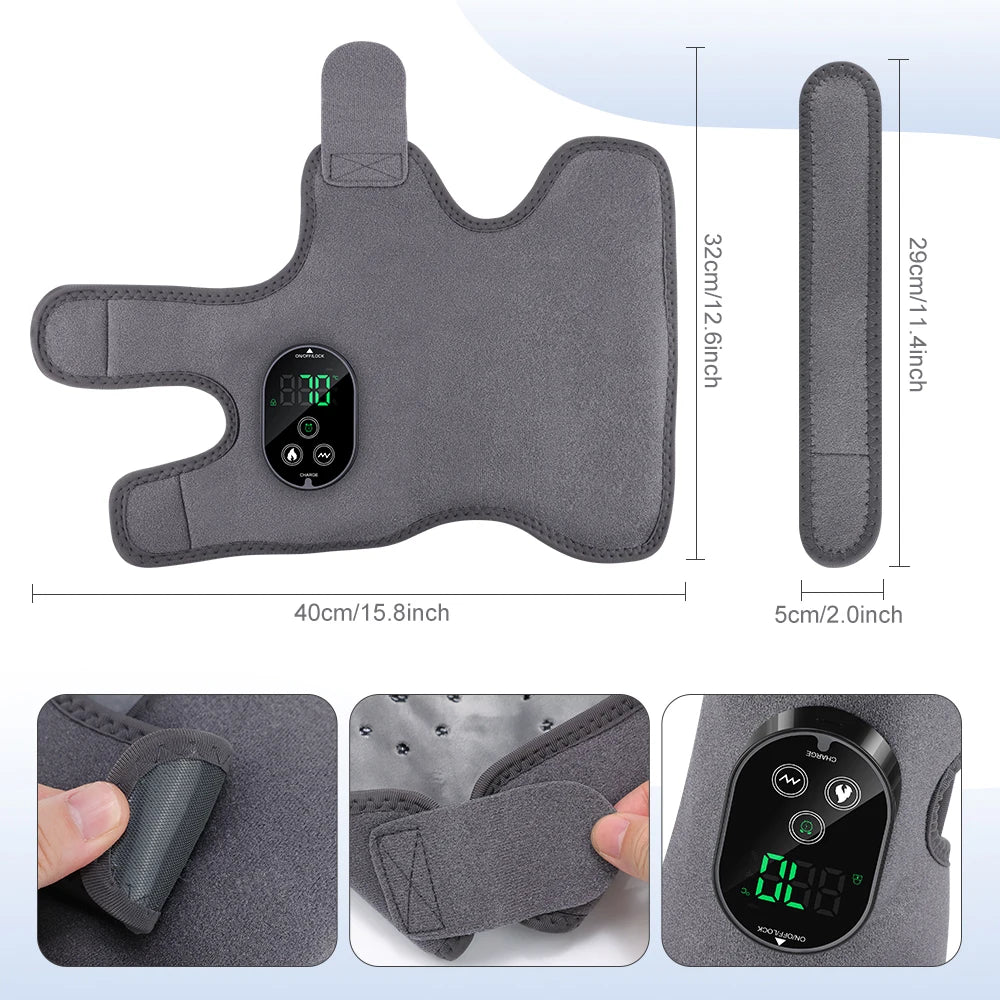 Heated Vibration Ankle Massager Brace for Pain Relief - 49