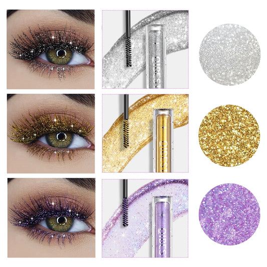 Diamond Glitter Mascara for Volumizing and Curling Lashes