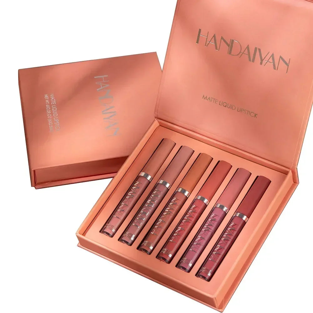 6-Piece Waterproof Matte Liquid Lipstick Set - 6