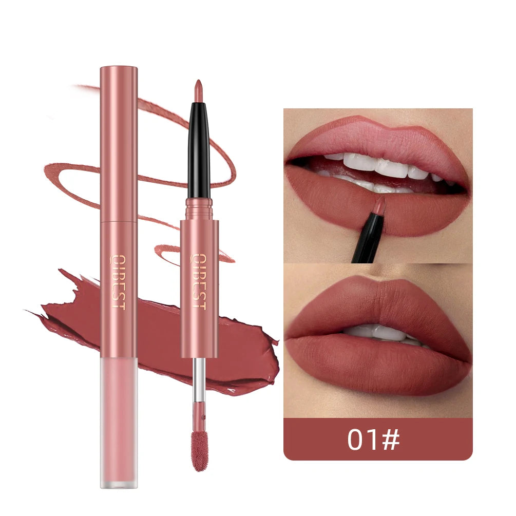 2-in-1 Dual Ended Matte Lip Liner and Long-Lasting Liquid Lipstick - 22