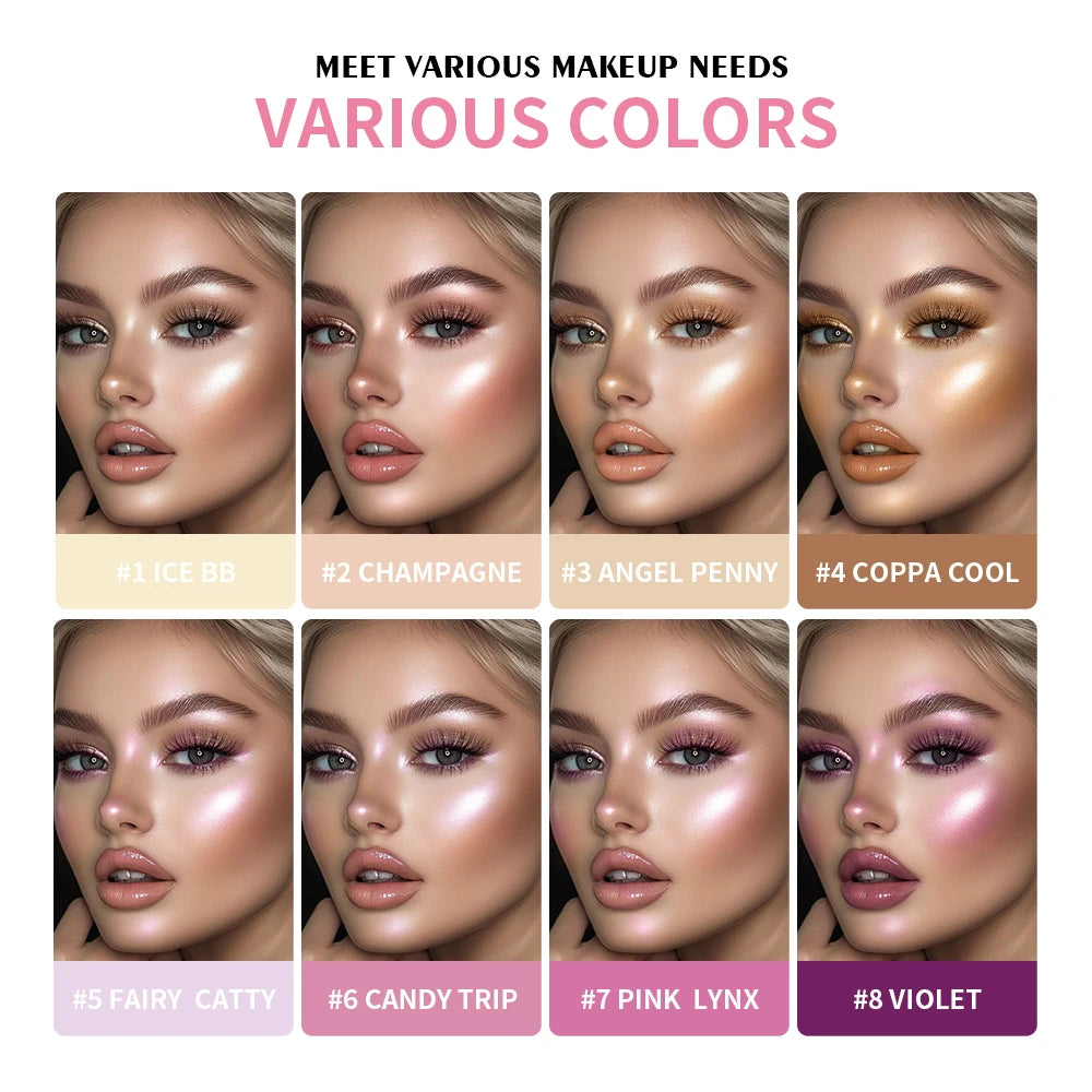 8-Color Cream Highlighter and Contour Palette for Radiant Makeup - 2