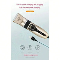 Professional Low-Noise Electric Pet Grooming Clipper Kit