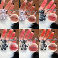 Cute Bear Keychain Velvet Matte Lip Clay