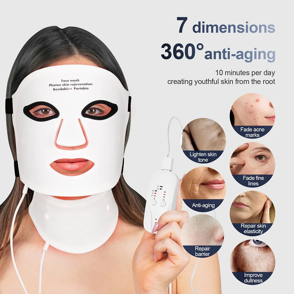 7-Color LED Photon Light Therapy Mask for Facial Skin Rejuvenation - 11