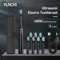 Electric Sonic Toothbrush with 8 Replacement Heads
