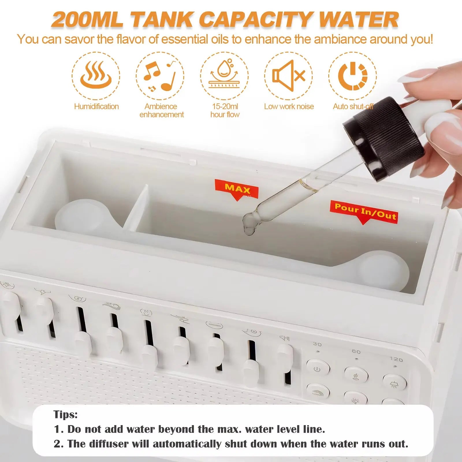 4-in-1 Sleep Sound Machine, Humidifier and Bluetooth Speaker - 5