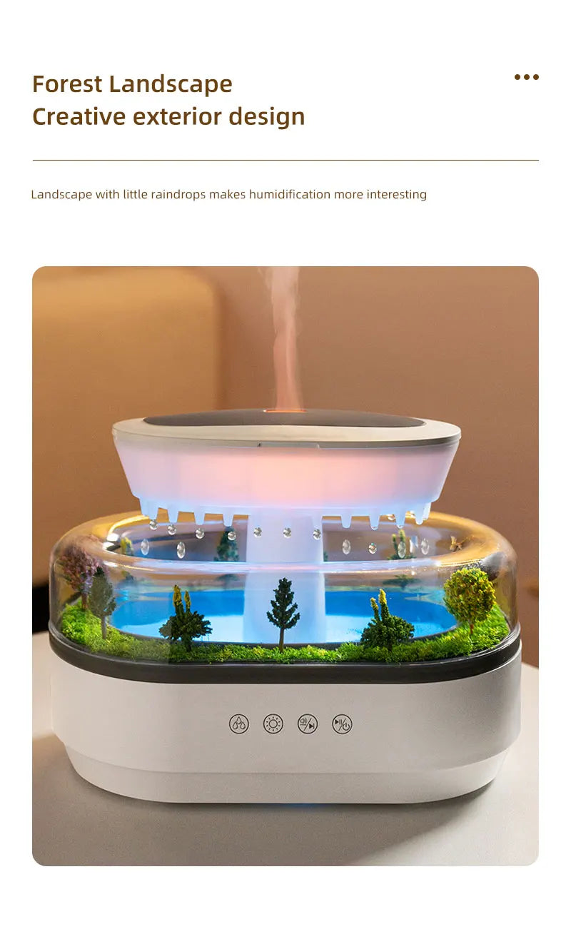 Raindrop Aromatherapy Humidifier with White Noise - 9