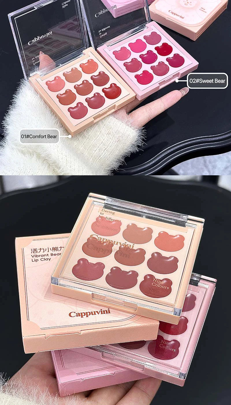 9-Color Velvet Lip Mousse Palette - Matte & Long-Lasting - 15