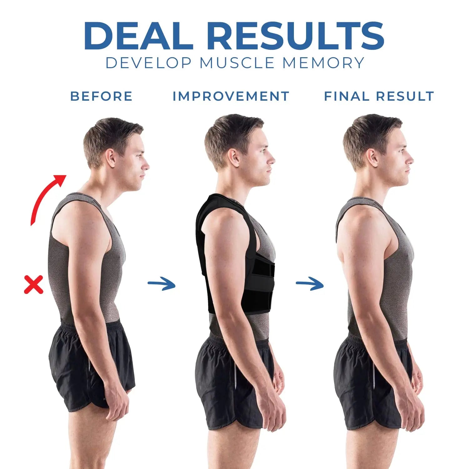 Adjustable Full Back Posture Corrector Brace - 4