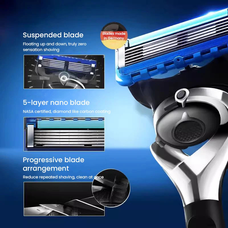 5-Blade Precision Shaving Razor with Magnetic Stand - 2