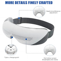 Portable Heated Eye Massager with Bluetooth for Stress Relief