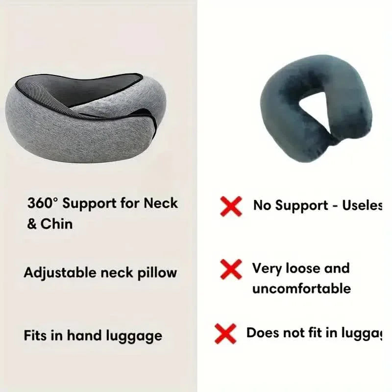 Ergonomic Memory Foam Travel Neck Pillow for Comfortable Sleep - 5