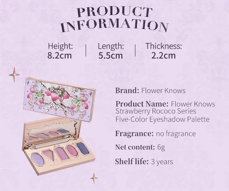 Five-Color Strawberry Eyeshadow Palette - 16