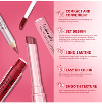 3-Piece Waterproof Matte Lip Makeup Set for Travel