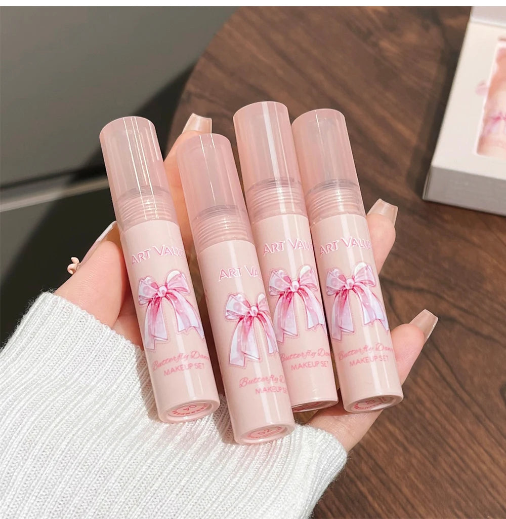 6-Piece Matte Lipstick and Blush Makeup Set with Necklace - 25