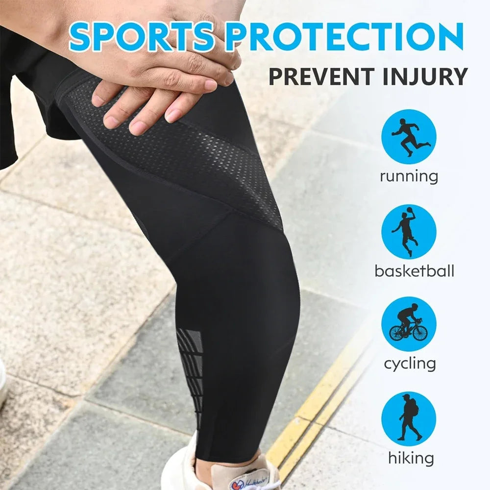 Full Leg Compression Sleeves for Sports and Recovery - 14