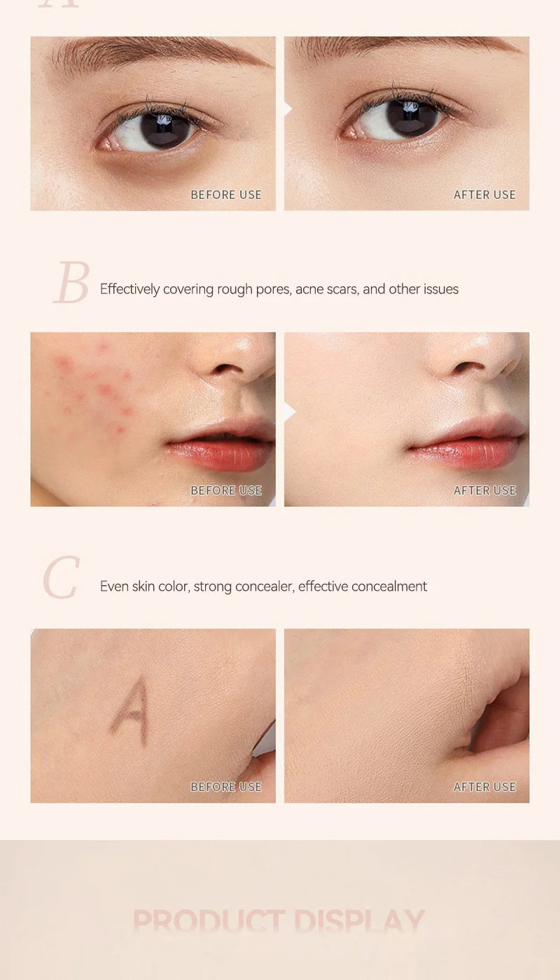 3-Color Cream Concealer Palette for Flawless Skin - 13
