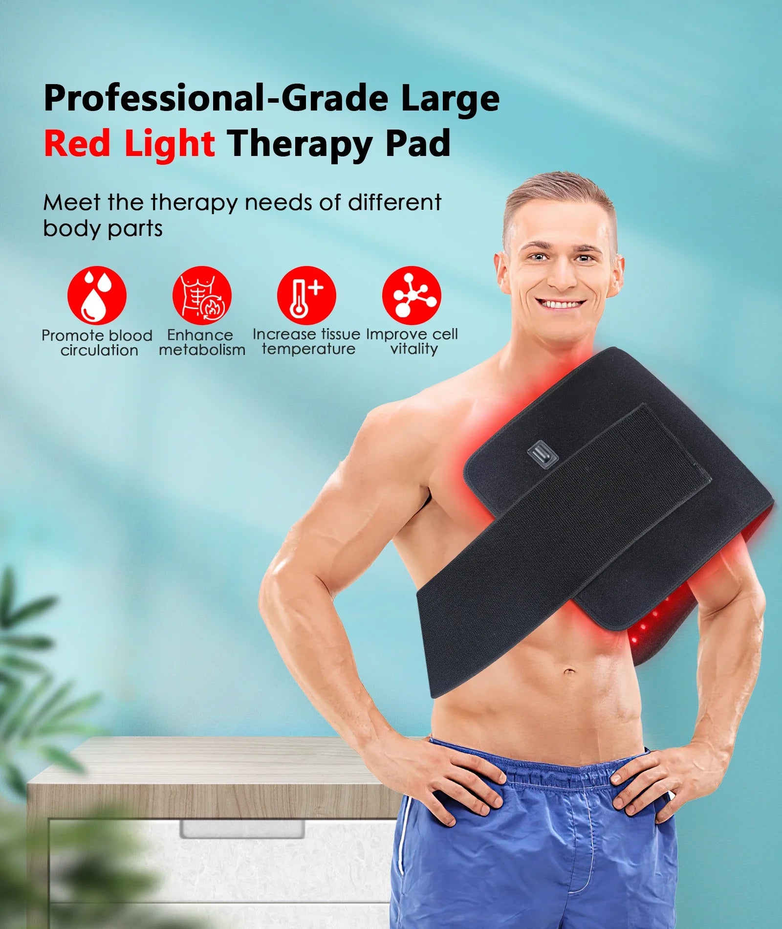 Infrared Red Light Therapy Heating Pad for Full Body Pain Relief - 12