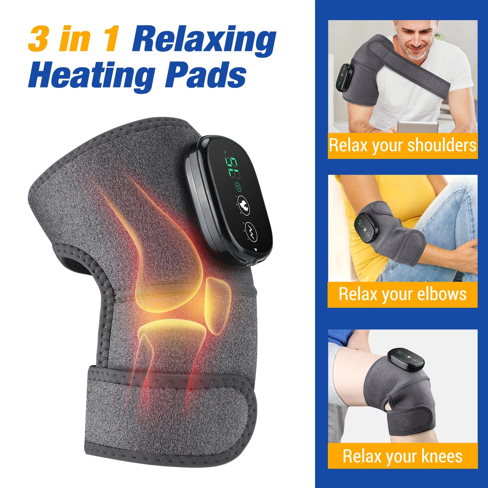 Heated Vibration Massage Brace for Shoulder and Joint Pain - 21