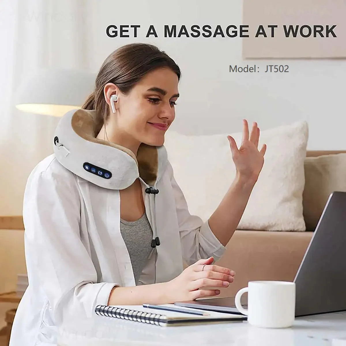 Portable Memory Foam Neck Massage Pillow - 7