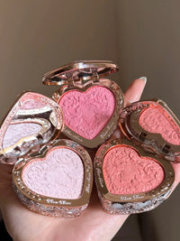 Embossed Heart Matte Blush Powder for Natural Glow