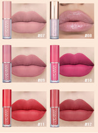 12-Color Waterproof Matte Liquid Lipstick Set